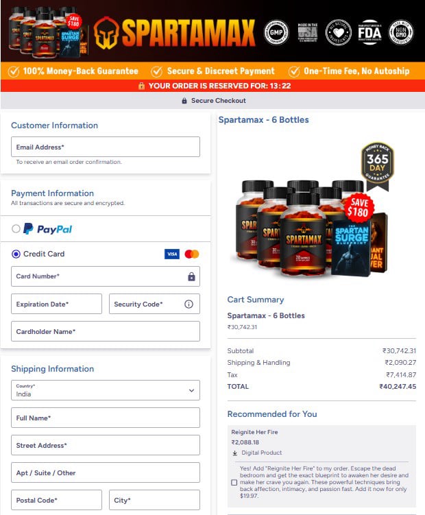 Spartamax Secure Order Form